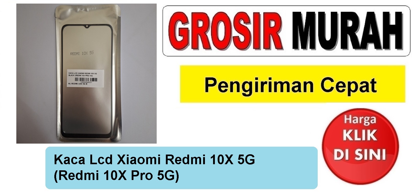 Pusat Penjualan Kaca Lcd Xiaomi Redmi 10X 5G (Redmi 10X Pro 5G) Glass Oca Kaca Depan Layar Digitizer Panel Spare Part hp Grosir