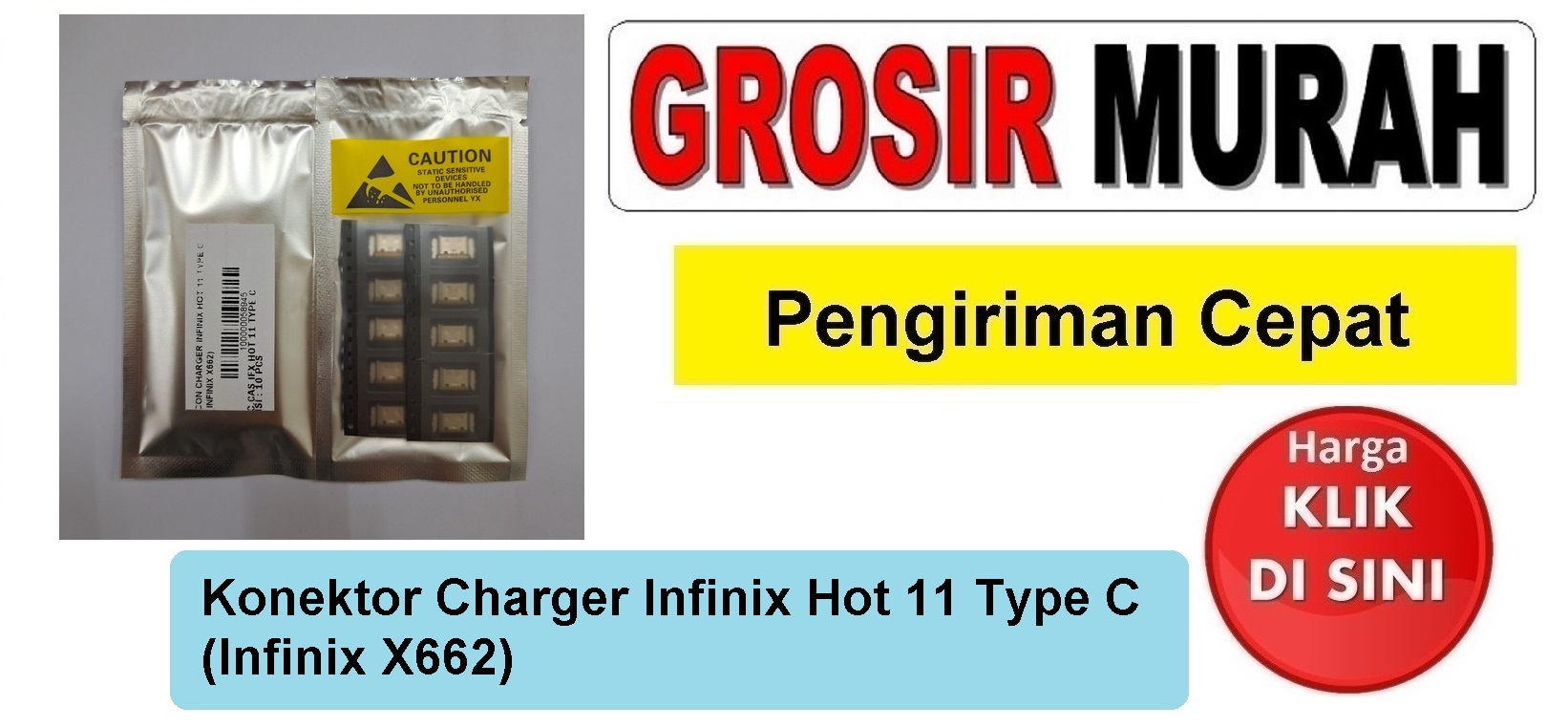 Pusat Penjualan Konektor Charger Infinix Hot 11 Type C Connector Konektor charger Spare Part Hp Grosir