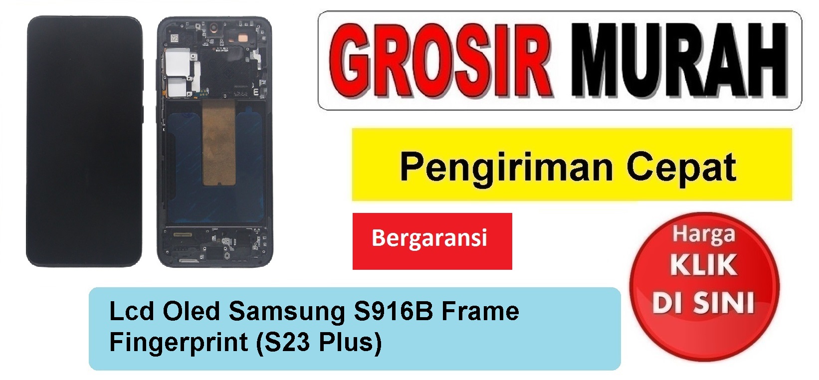 Lcd Samsung S916B Frame Fingerprint (S23 Plus) Fullset Touchscreen Ts Touch screen Display