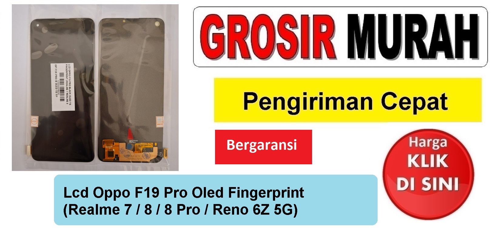 Pusat Penjualan Lcd Oppo F19 Pro Oled Fingerprint (Realme 7 Realme 8 Realme 8 Pro Reno 6Z 5G) Fullset Touchscreen Ts Touch screen Display Spare Part hp Grosir
