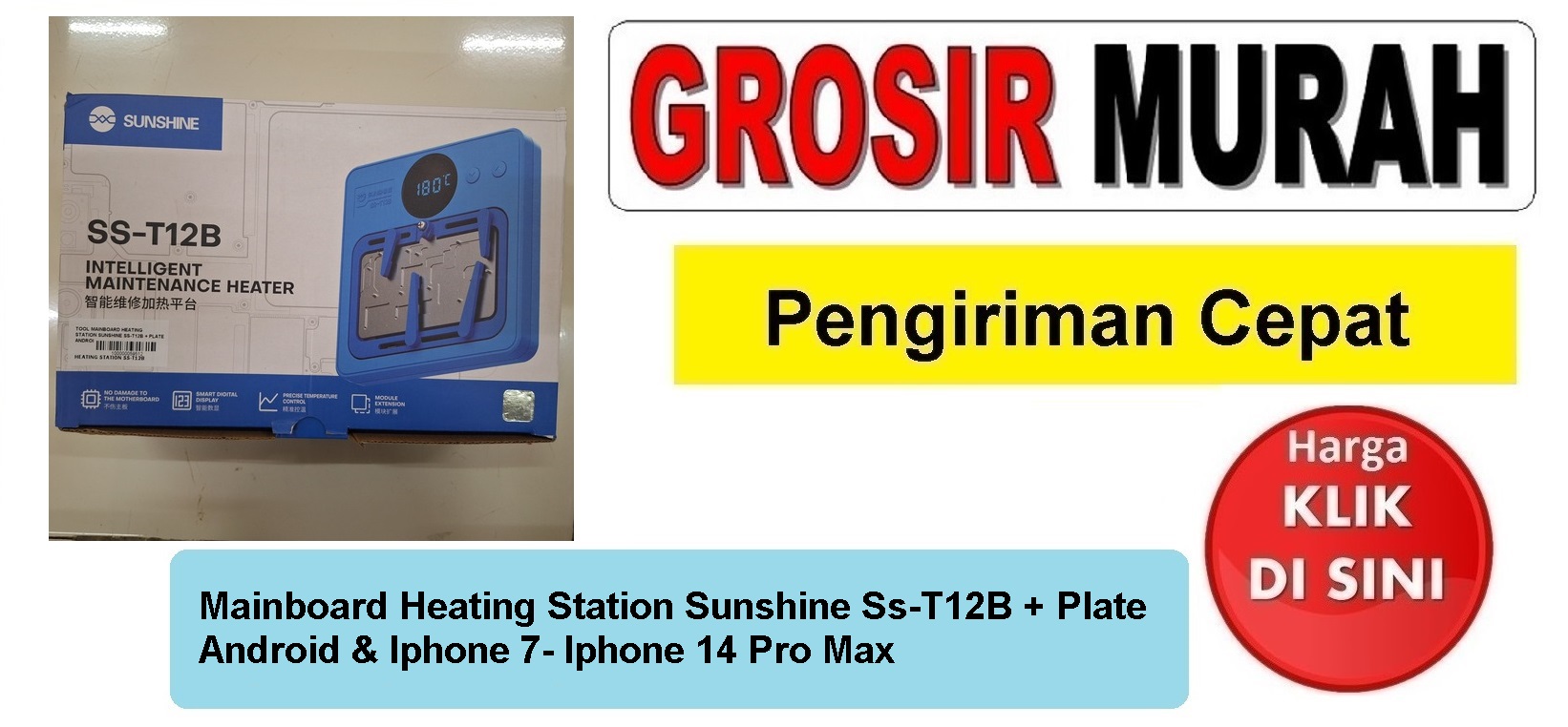 Mainboard Heating Station Sunshine Ss-T12B + Plate Android & Iphone 7- Iphone 14 Pro Max Perlengkapan Service Toolkit Alat Serpis teknisi