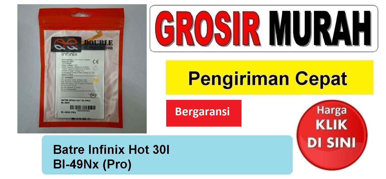 Batre Infinix Hot 30I Bl-49Nx (Pro) Baterai Battery Bergaransi Batere