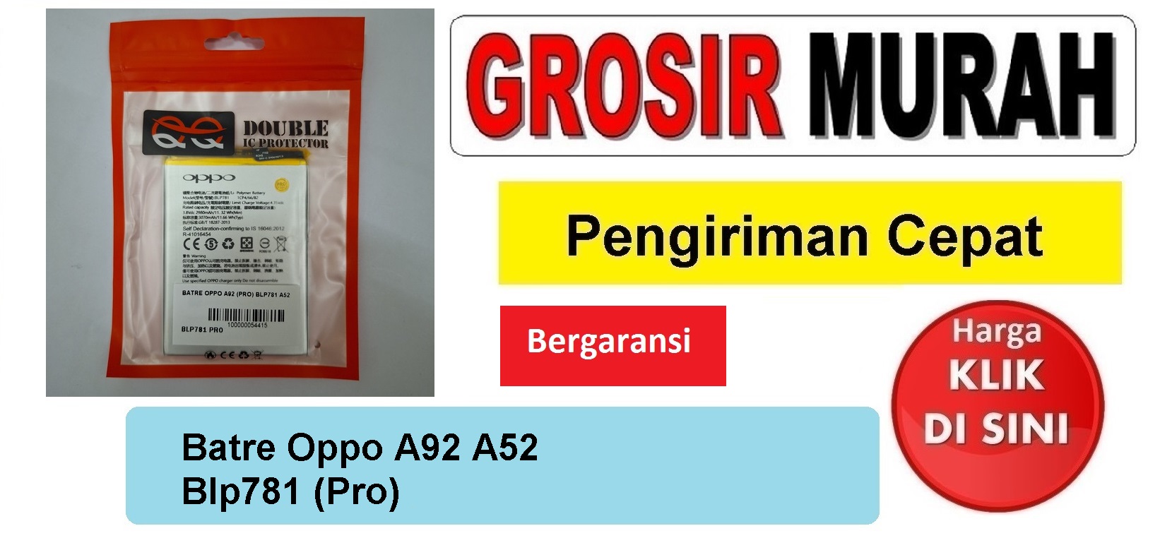 Batre Oppo A92 A52 Blp781 (Pro) Baterai Battery Bergaransi Batere