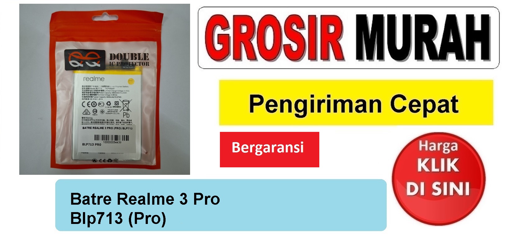 Batre Realme 3 Pro Blp713 (Pro) Baterai Battery Bergaransi Batere