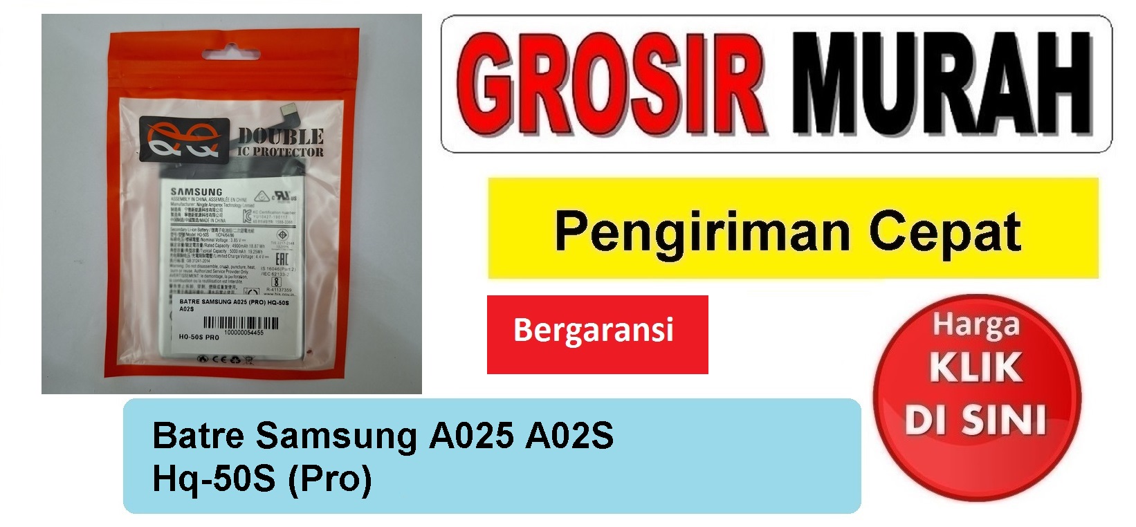 Batre Samsung A025 A02S Hq-50S (Pro) Baterai Battery Bergaransi Batere