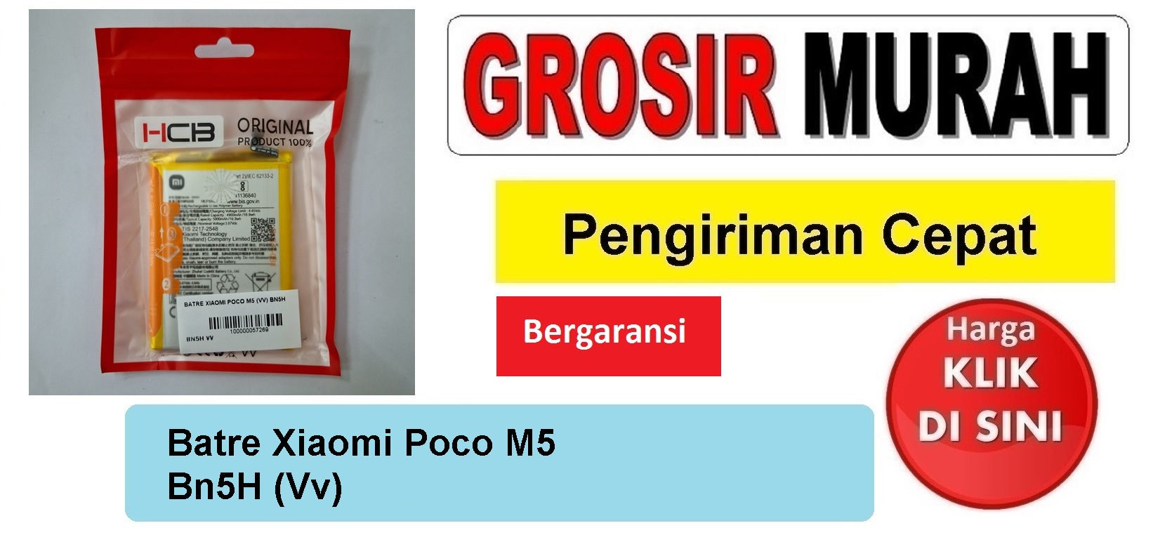 Batre Xiaomi Poco M5 Bn5H (Vv) Baterai Battery Bergaransi Batere