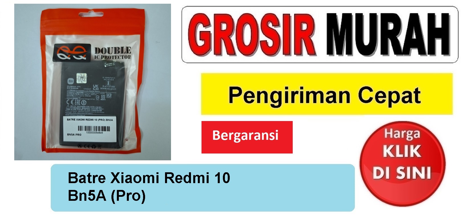 Batre Xiaomi Redmi 10 Bn5A (Pro) Baterai Battery Bergaransi Batere