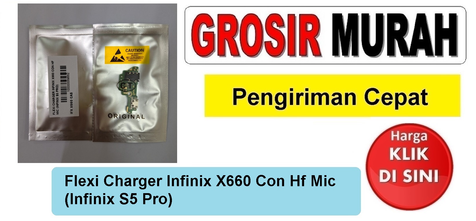 Flexi Charger Infinix X660 Con Hf Mic (Infinix S5 Pro) Fleksibel Flexible Fleksi Flexibel Flex Con Tc Connector Pcb Konektor cas papan board charging