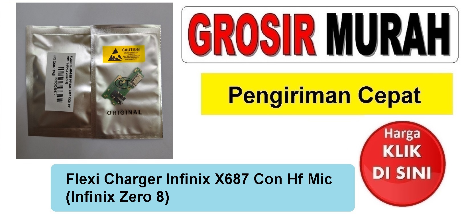 Flexi Charger Infinix X687 Con Hf Mic (Infinix Zero 8) Fleksibel Flexible Fleksi Flexibel Flex Con Tc Connector Pcb Konektor cas papan board charging