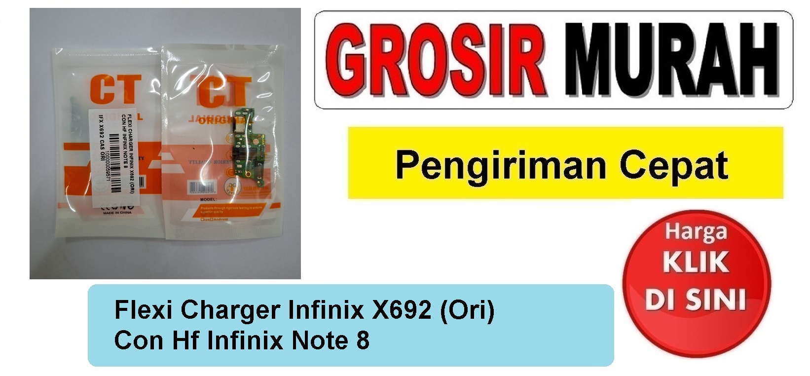 Flexi Charger Infinix X692 (Ori) Con Hf Infinix Note 8 Fleksibel Flexible Fleksi Flexibel Flex Con Tc Connector Pcb Konektor cas papan board charging