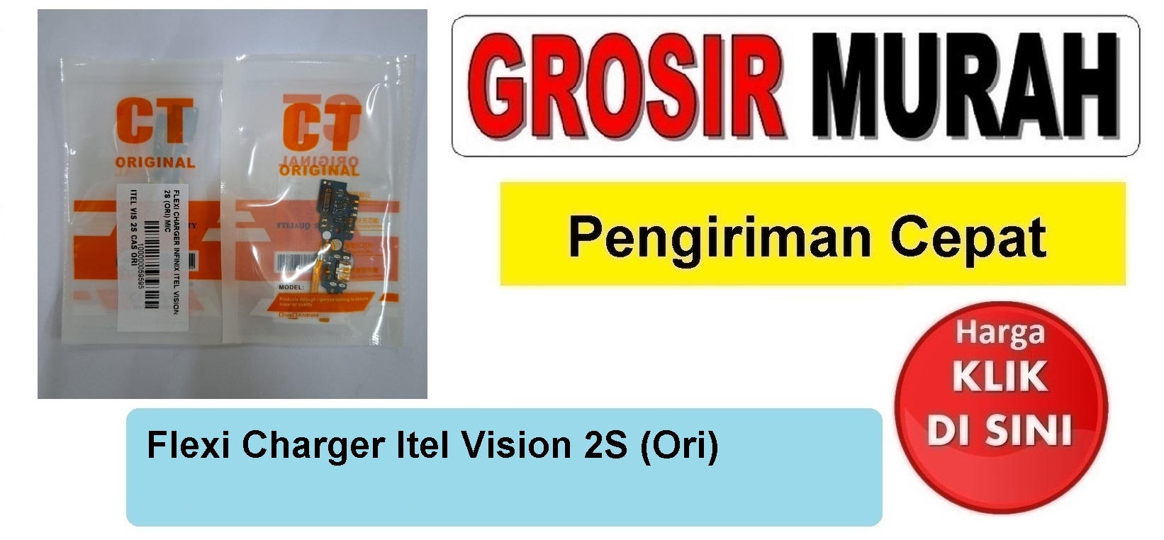 Flexi Charger Itel Vision 2S (Ori) Mic Fleksibel Flexible Fleksi Flexibel Flex Con Tc Connector Pcb Konektor cas papan board charging