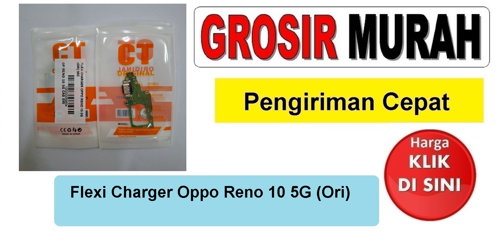 Flexi Charger Oppo Reno 10 5G (Ori) Mic Fleksibel Flexible Fleksi Flexibel Flex Con Tc Connector Pcb Konektor cas papan board charging