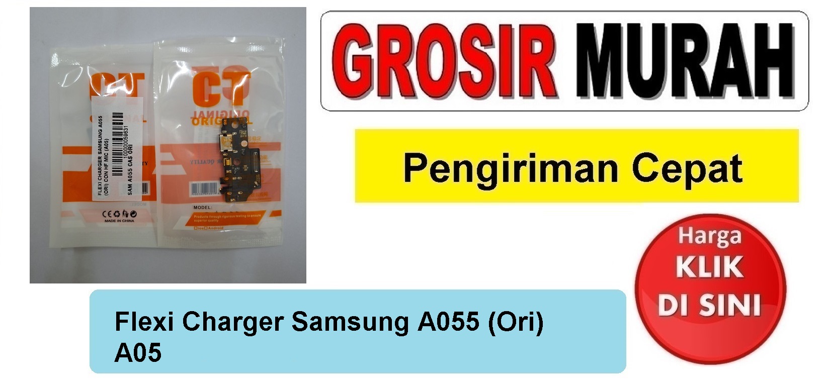 Flexi Charger Samsung A055 (Ori) Con Hf Mic A05 Fleksibel Flexible Fleksi Flexibel Flex Con Tc Connector Pcb Konektor cas papan board charging