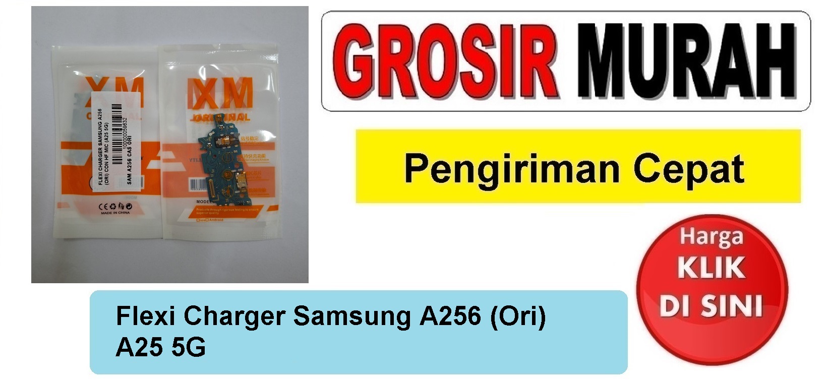 Flexi Charger Samsung A256 (Ori) Con Hf Mic A25 5G Fleksibel Flexible Fleksi Flexibel Flex Con Tc Connector Pcb Konektor cas papan board charging