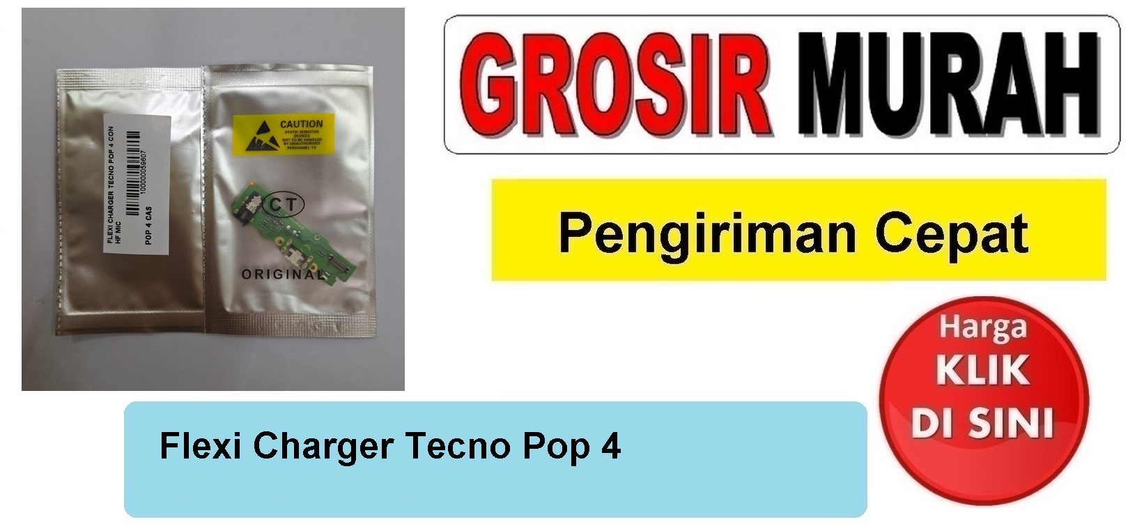 Flexi Charger Tecno Pop 4 Con Hf Mic Fleksibel Flexible Fleksi Flexibel Flex Con Tc Connector Pcb Konektor cas papan board charging