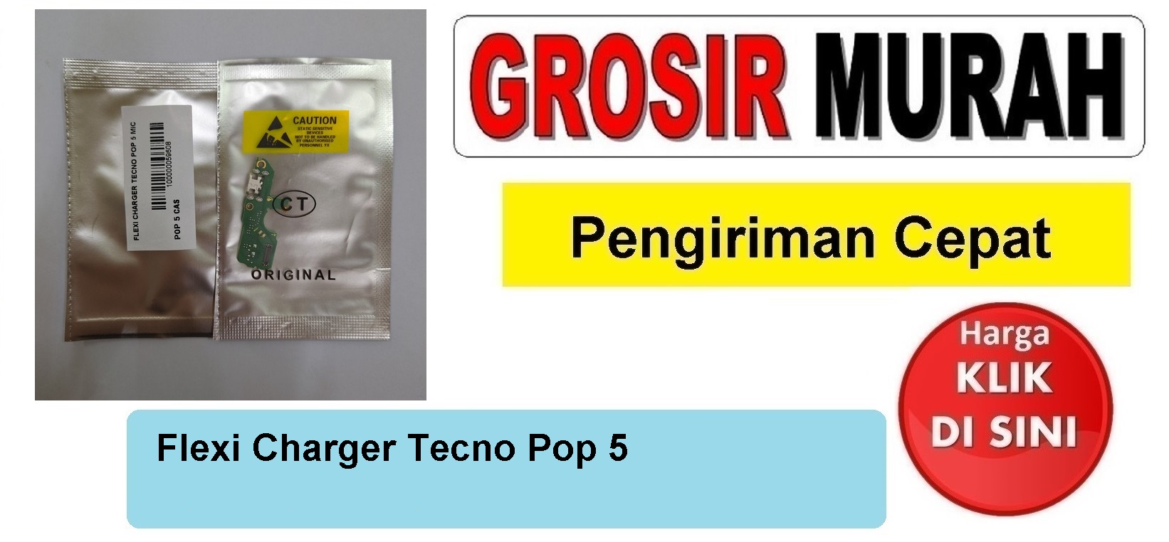 Flexi Charger Tecno Pop 5 Mic Fleksibel Flexible Fleksi Flexibel Flex Con Tc Connector Pcb Konektor cas papan board charging