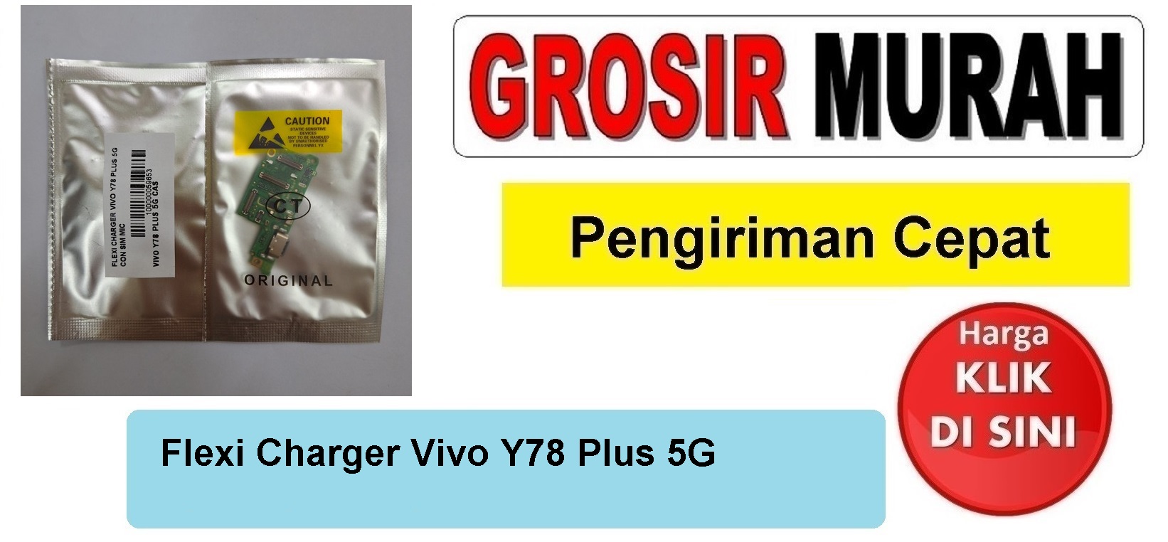 Jual Flexi Charger Vivo Y78 Plus 5G Fleksibel Flexible Fleksi Flexibel Flex Con Tc Connector Pcb Konektor cas papan charging