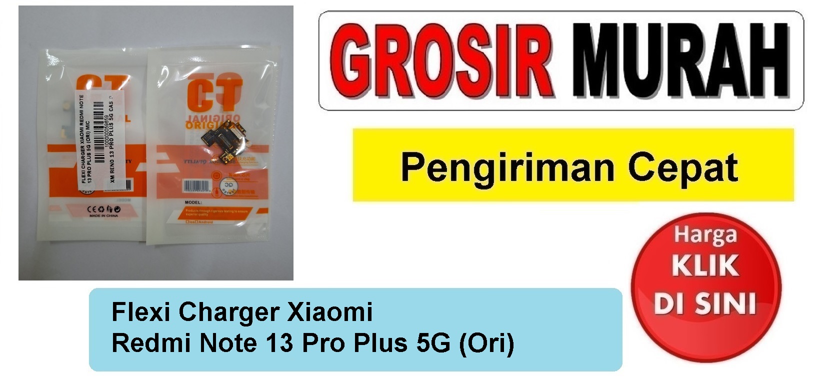 Flexi Charger Xiaomi Redmi Note 13 Pro Plus 5G (Ori) Mic Fleksibel Flexible Fleksi Flexibel Flex Con Tc Connector Pcb Konektor cas papan board charging