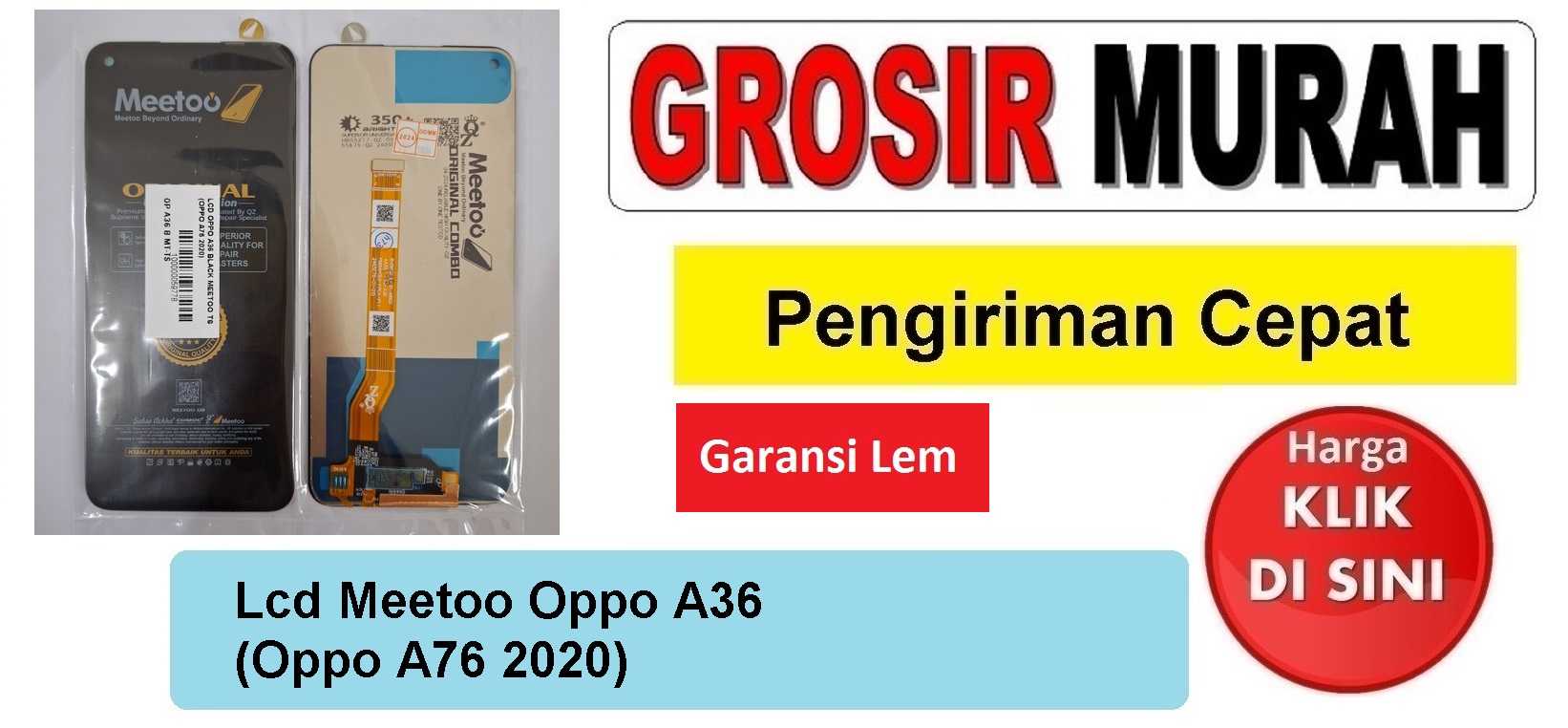Lcd Meetoo Oppo A36 (Oppo A76 2020) Fullset Touchscreen Garansi lem