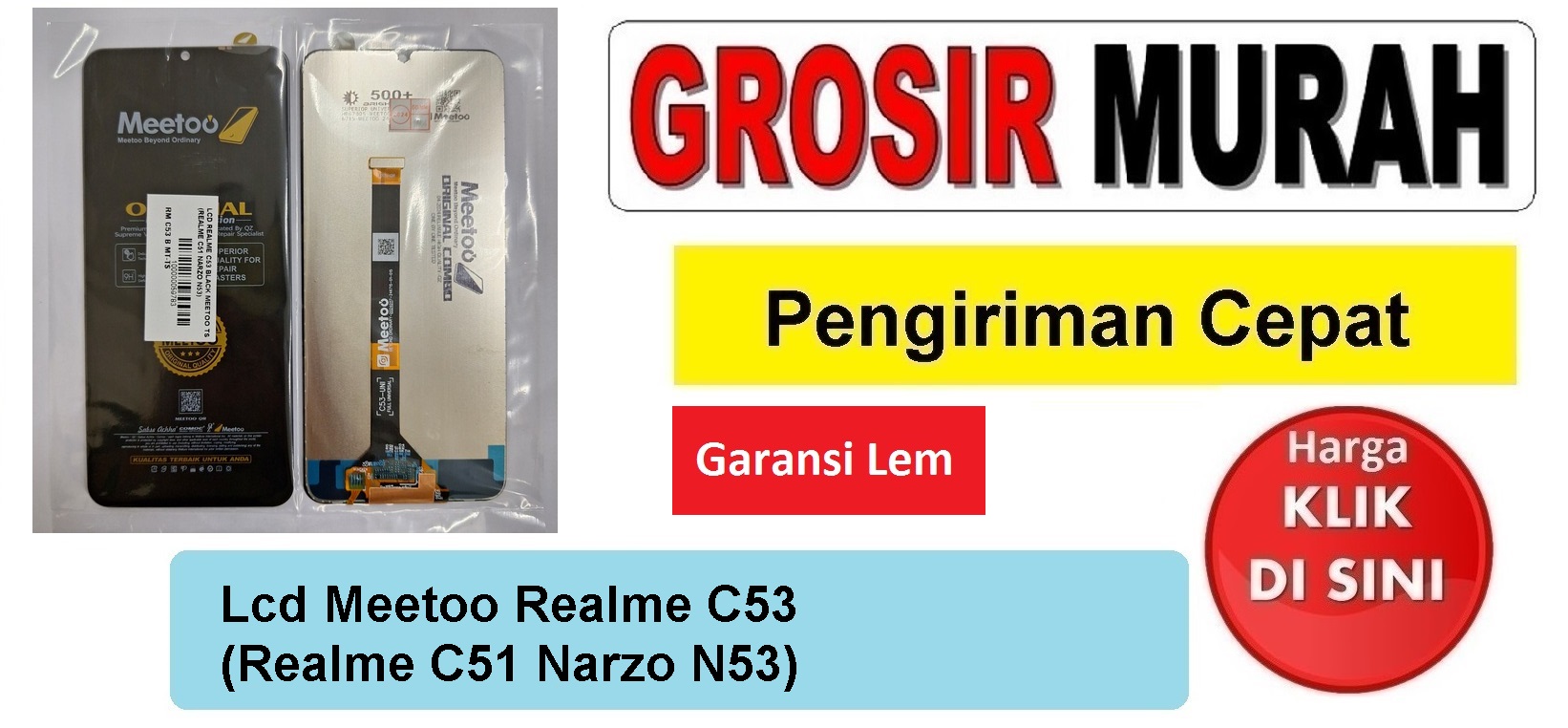 Lcd Meetoo Realme C53 (Realme C51 Narzo N53) Fullset Touchscreen Garansi lem