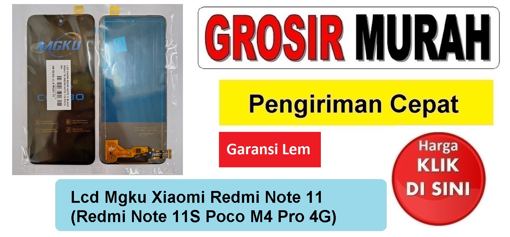 Lcd Mgku Xiaomi Redmi Note 11 (Redmi Note 11S Poco M4 Pro 4G) Fullset Touchscreen Garansi lem Termurah