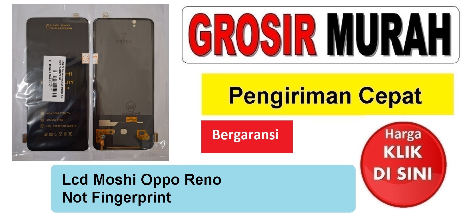 Lcd Moshi Oppo Reno Not Fingerprint Fullset Touchscreen Bergaransi