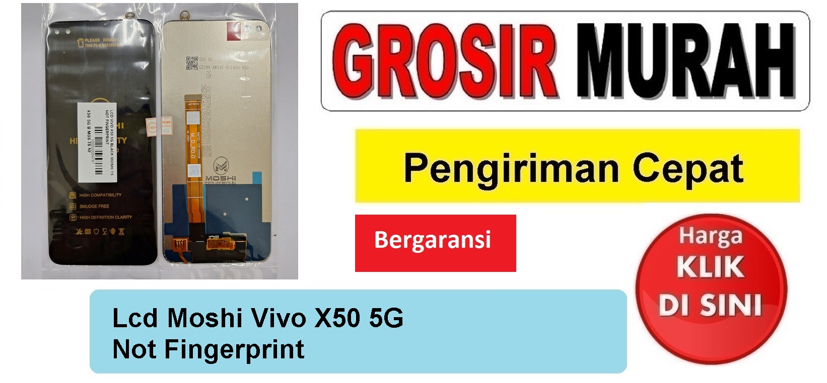 Lcd Moshi Vivo X50 5G Not Fingerprint Fullset Touchscreen Bergaransi