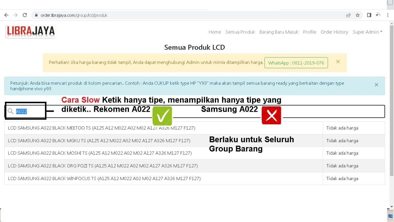 Cara Slow belanja sparepart hp