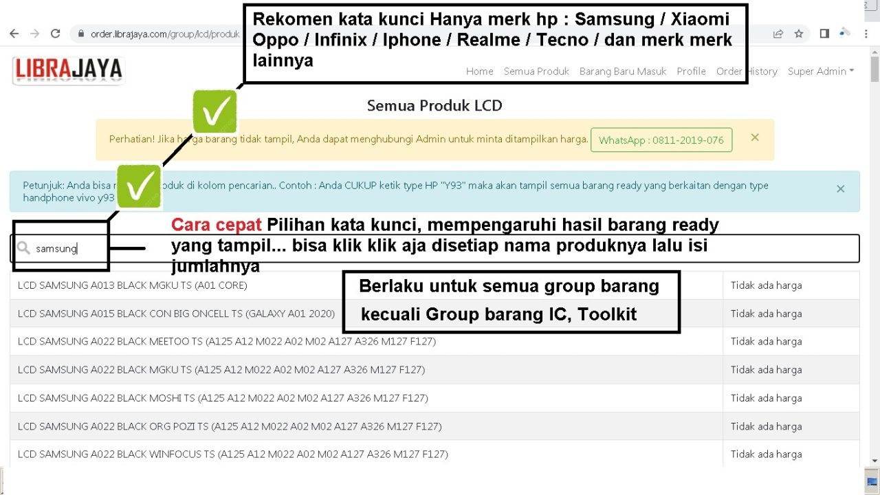 Cara cepat belanja sparepart hp