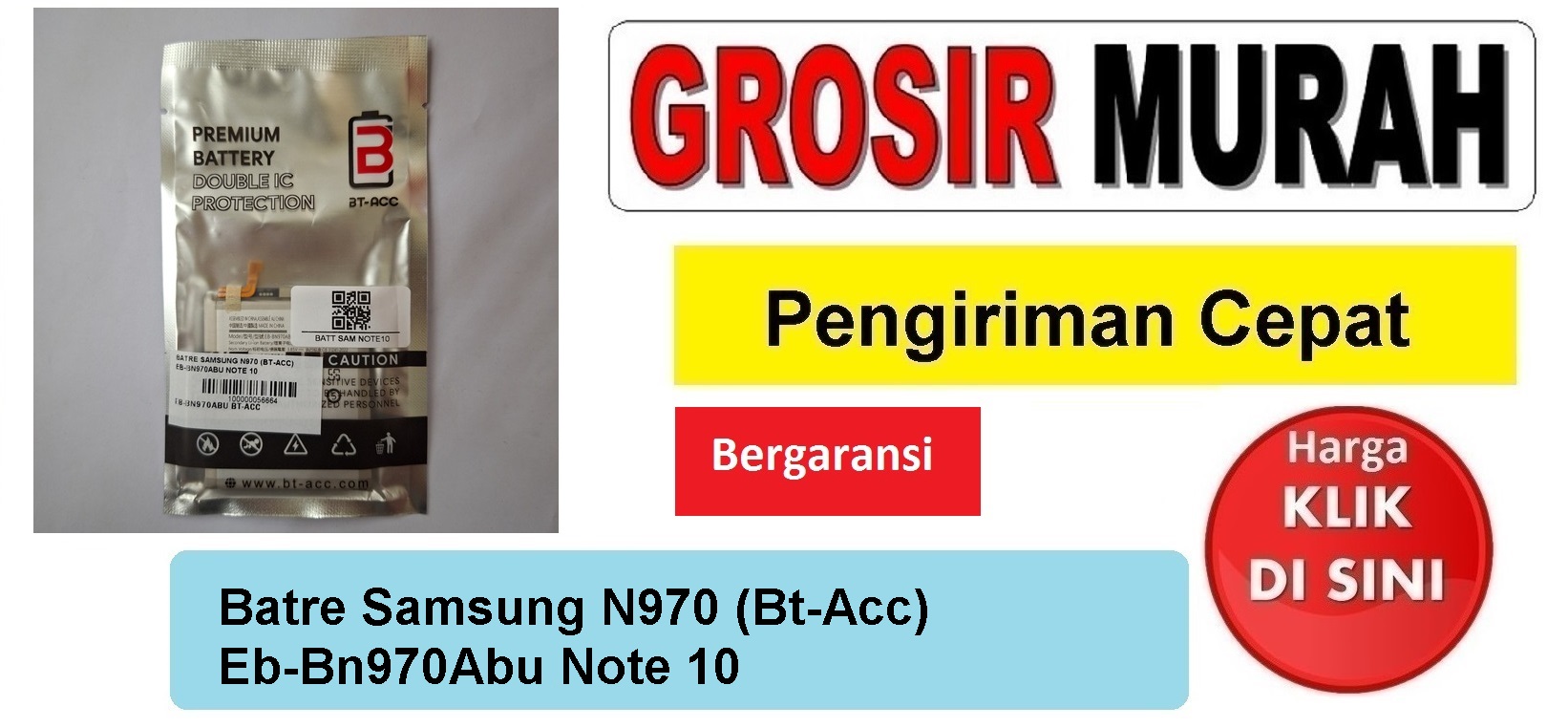 Jual Batre Samsung N970 Note 10 Eb-Bn970Abu Bt-acc Baterai Battery