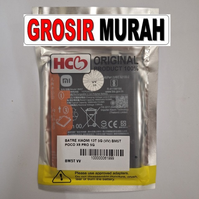 Jual Batre Xiaomi 13T 5G Poco X6 Pro 5G Bm5T Vv Baterai Battery