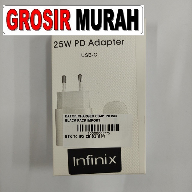 Batok Charger Cb-01 Infinix Black Pack Import