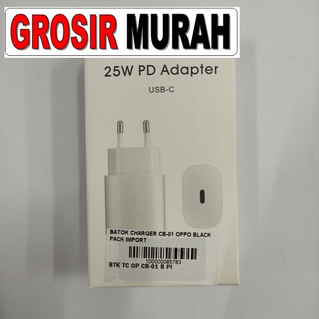 Batok Charger Cb-01 Oppo Black Pack Import