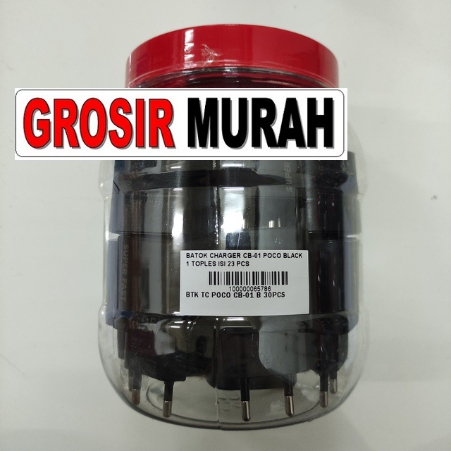 Batok Charger Cb-01 Poco Black 1 Toples Isi 23 Pcs