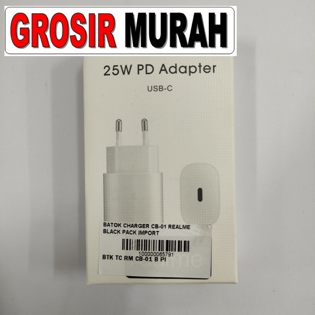 Batok Charger Cb-01 Realme Black Pack Import
