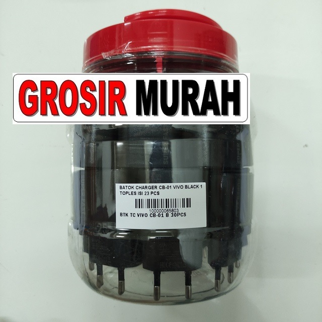 Batok Charger Cb-01 Vivo Black 1 Toples Isi 23 Pcs