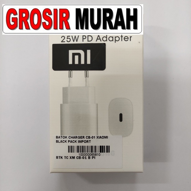 Batok Charger Cb-01 Xiaomi Black Pack Import
