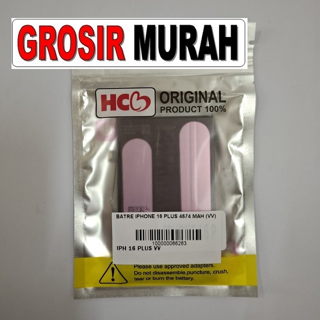 Batre Iphone 16 Plus Vv (4674 Mah) Baterai HP Original Berkualitas