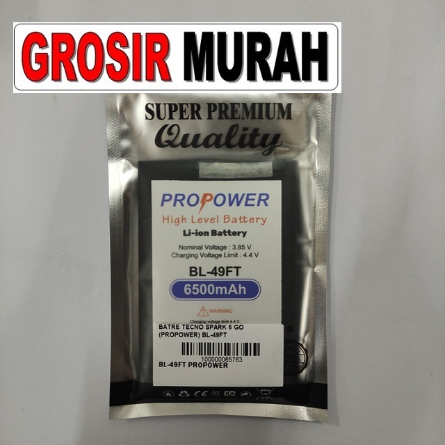 Jual Batre Tecno Spark 6 Go Bl-49Ft Propower Baterai Battery
