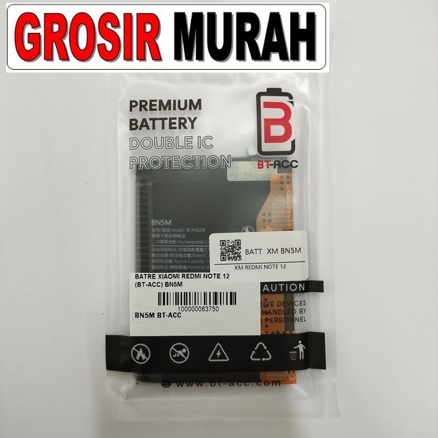 Jual Batre Xiaomi Redmi Note 12 Bn5M Bt-acc Baterai Battery