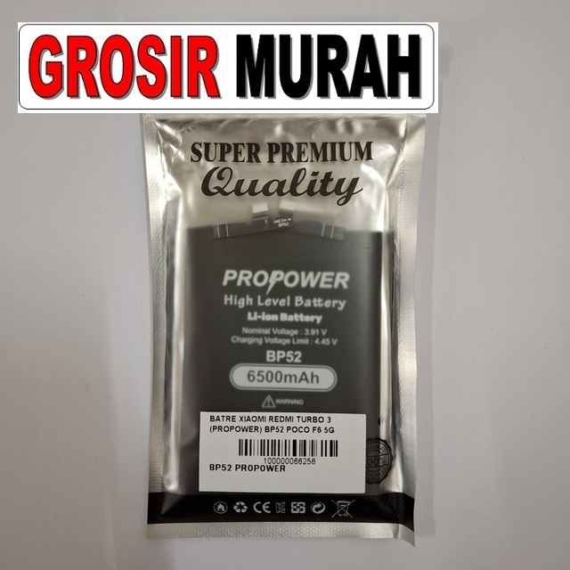 Batre Xiaomi Redmi Turbo 3 Bp52 Propower (Poco F6 5G ) Baterai HP Original Berkualitas