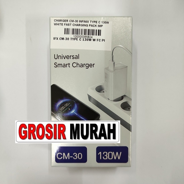 Charger Cm-30 Infinix Type C 130W White Fast Charging Pack Import