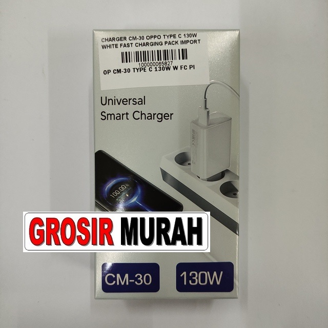 Charger Cm-30 Oppo Type C 130W White Fast Charging Pack Import