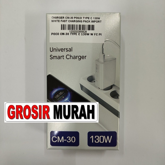 Charger Cm-30 Poco Type C 130W White Fast Charging Pack Import