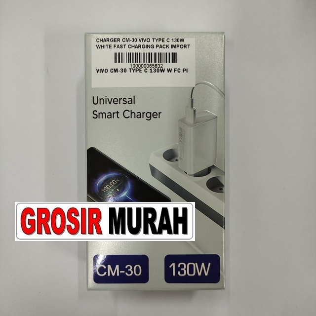 Charger Cm-30 Vivo Type C 130W White Fast Charging Pack Import