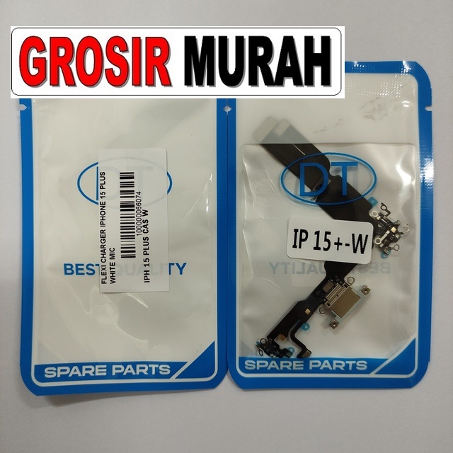 Jual Flexi charger iPhone 15 Plus White Fleksibel Flexible Fleksi Flexibel Flex Con Tc Connector Pcb Konektor cas papan charging
