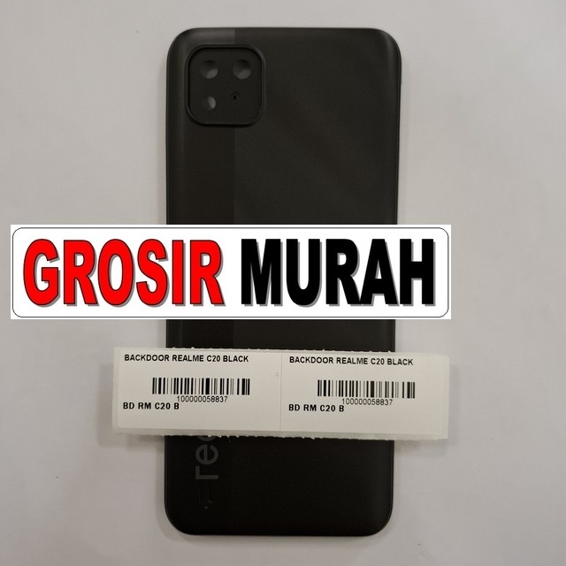 Backdoor Realme C20 OEM Hitam – Tutup belakang presisi dan tahan benturan