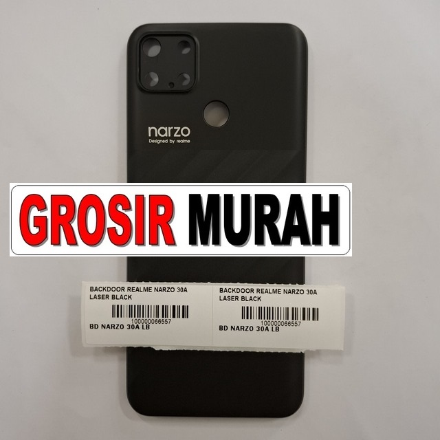 Backdoor Realme Narzo 30A OEM Laser Black – Tutup belakang presisi dan kuat