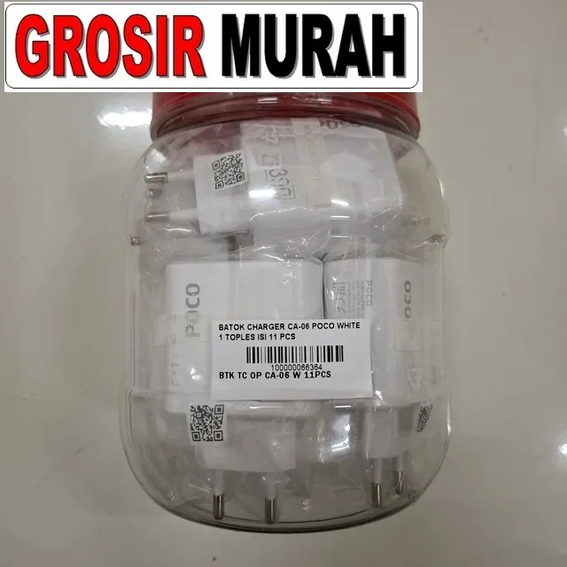 Batok Charger CA-06 Poco White 1 Toples Isi 11 Pcs