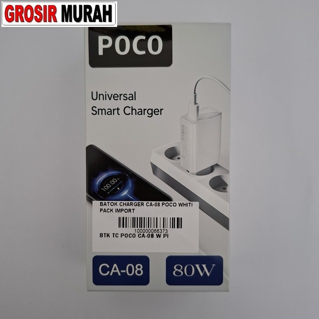 Batok Charger Ca-08 Poco White Pack Import